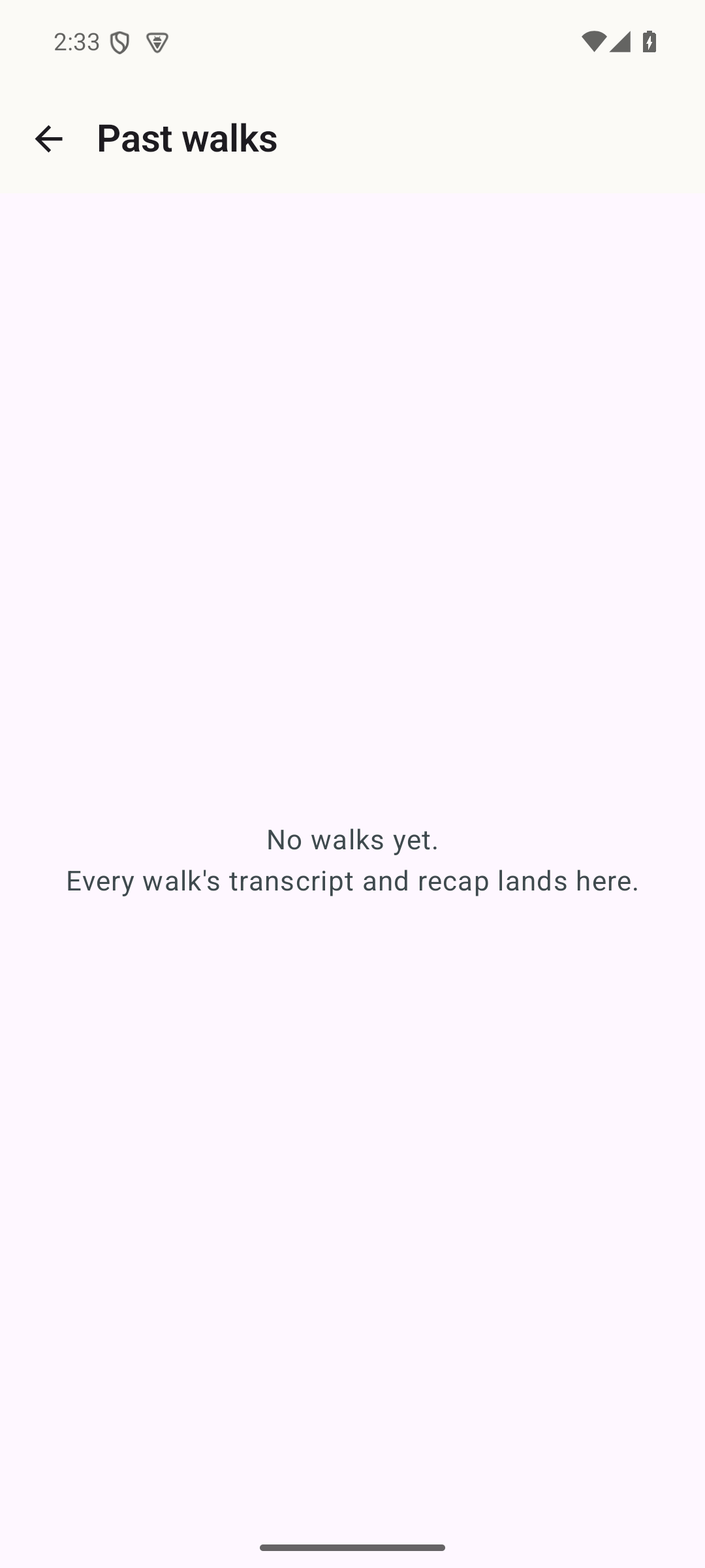 Past walks with recaps and word counts
